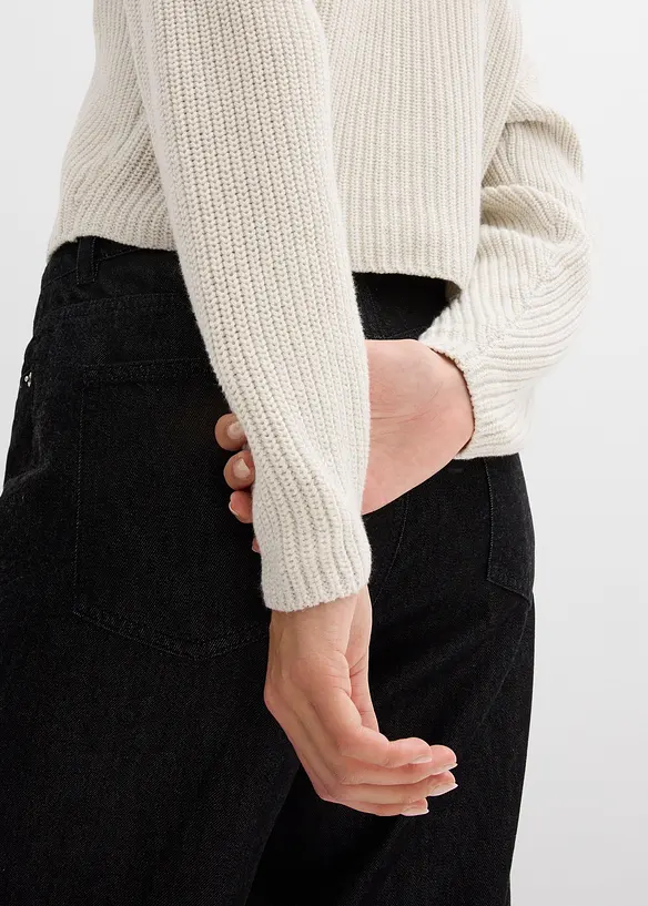 Grovstrikket cardigan i 100% bomull, bonprix