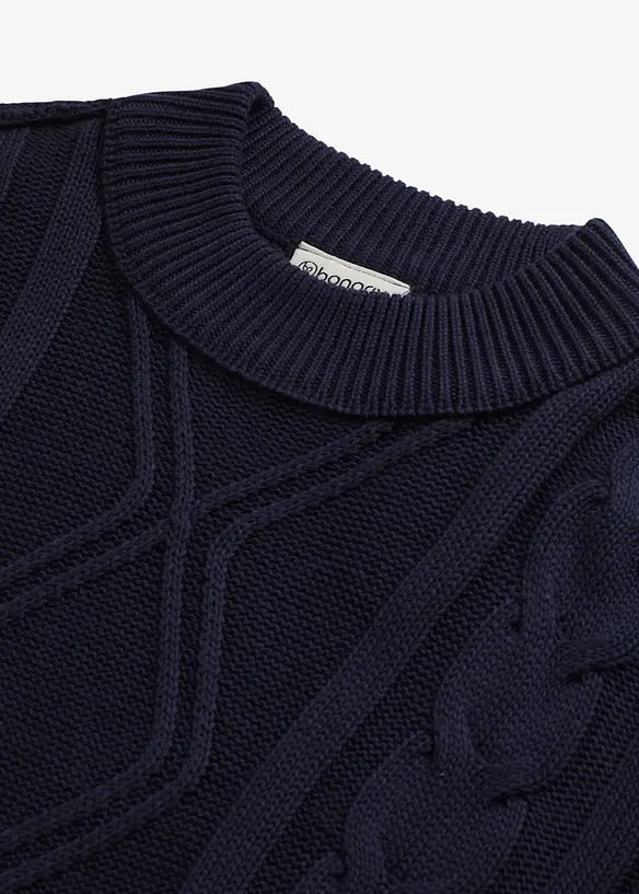 Oversized genser med flettem&oslash;nster, bonprix