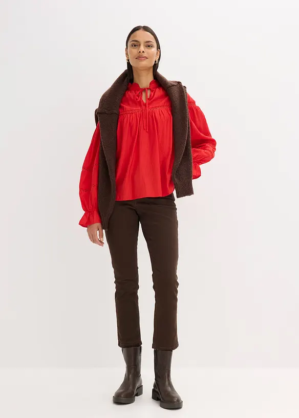 Slip on-bluse av fin viskosemiks, bonprix