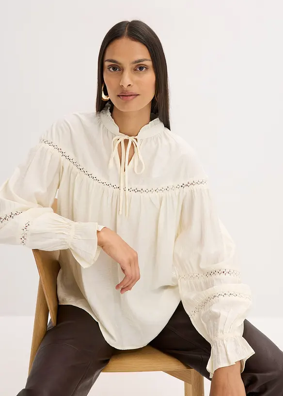 Slip on-bluse av fin viskosemiks, bonprix