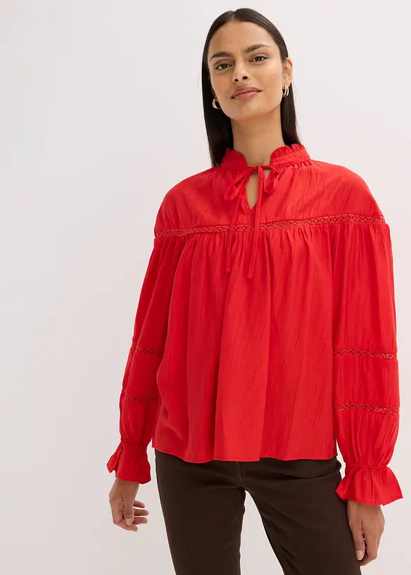 Slip on-bluse av fin viskosemiks, bonprix