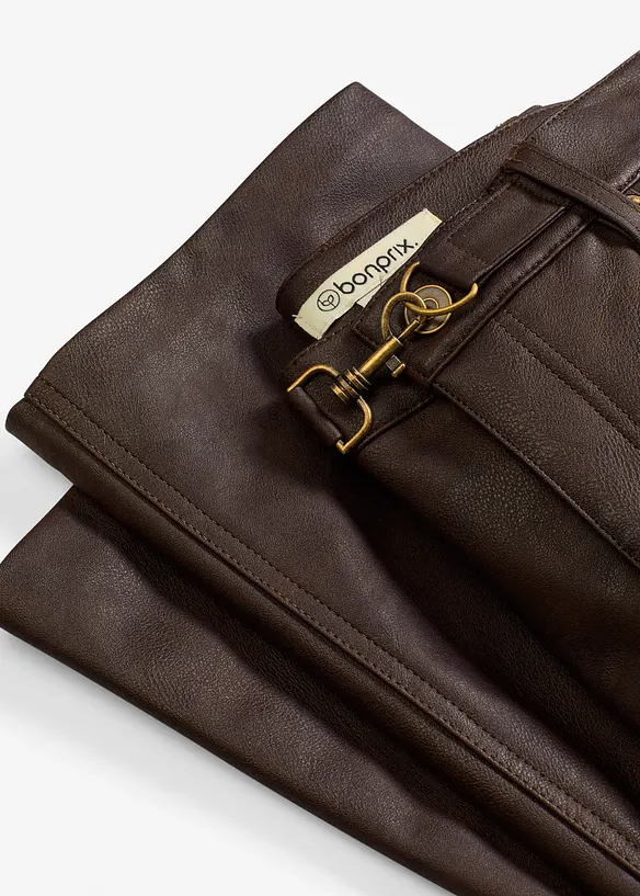 Bukse i imitert skinn og used look, bonprix