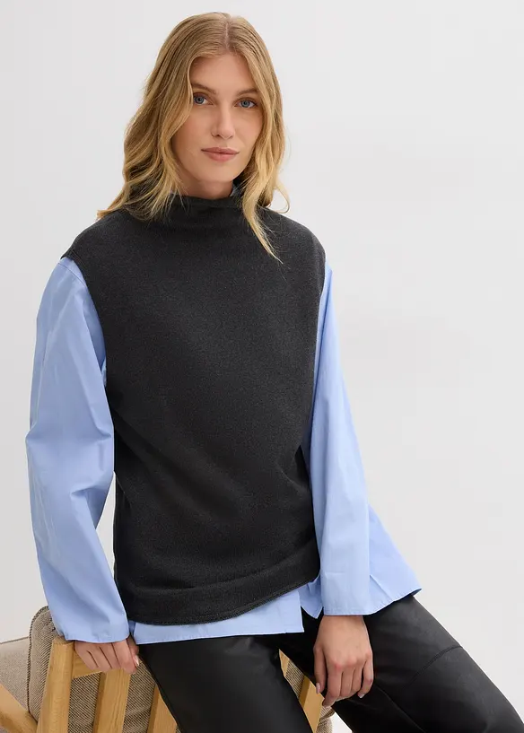 Strikket vest i 100% bomull, bonprix