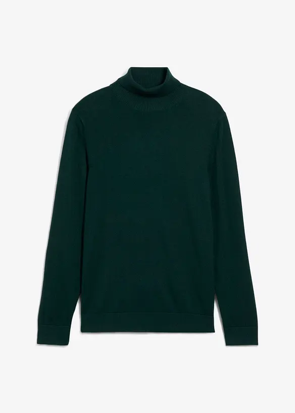 Finstrikket pologenser med utsøkt merinoull, Slim Fit, bonprix