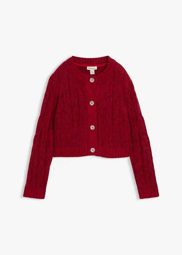 Grovstrikket cardigan i myk garnmiks med ull, bonprix