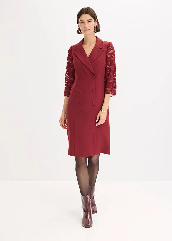 Blazer-kjole med blondeermer, bonprix