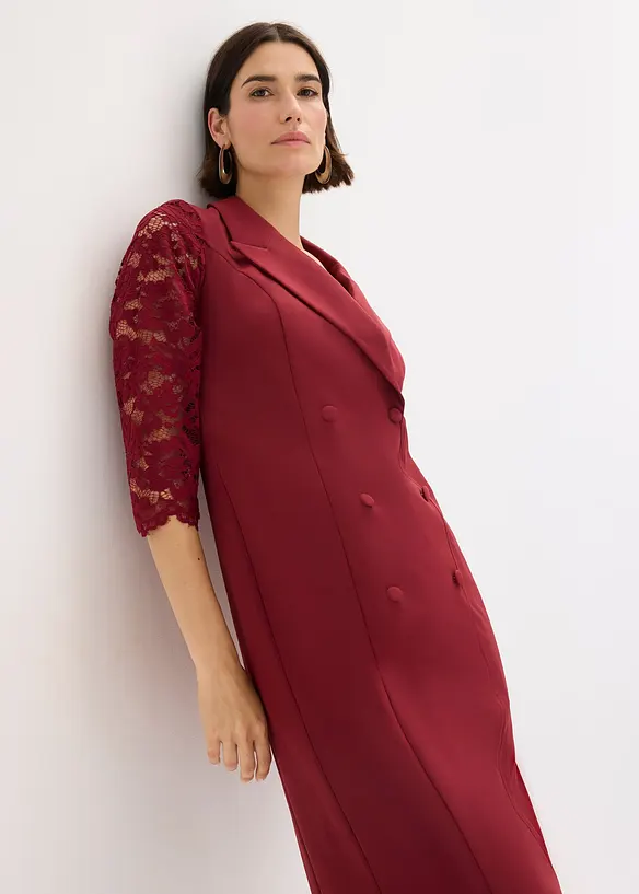 Blazer-kjole med blondeermer, bonprix