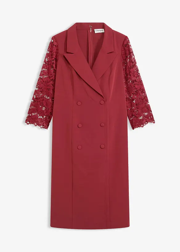 Blazer-kjole med blondeermer, bonprix
