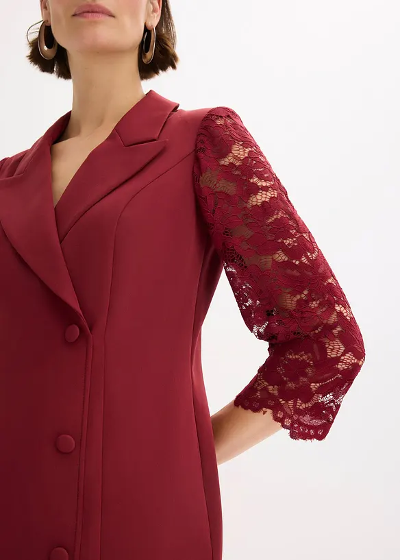 Blazer-kjole med blondeermer, bonprix