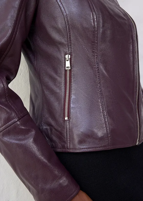 Bikerjakke i nappaskinn, bonprix