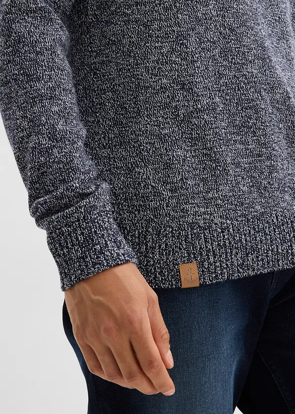 Genser med rund hals og bomull, bonprix