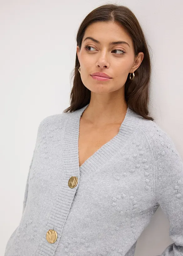 Cardigan med hullmønster, bonprix
