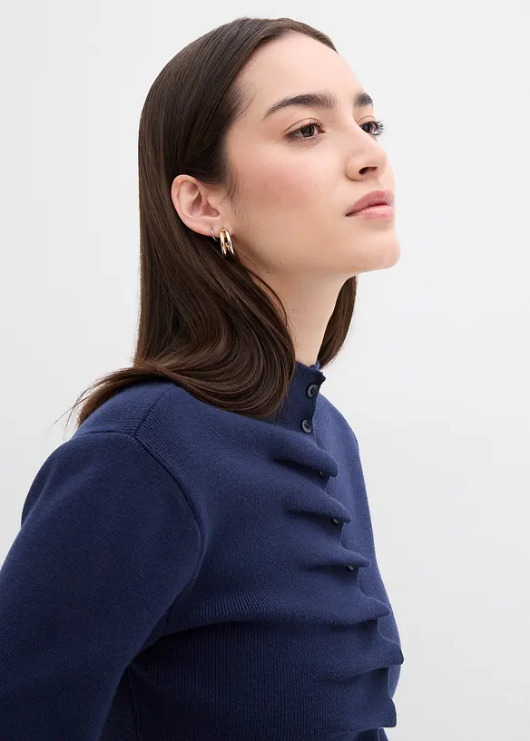 Finstrikket jakke i myk viskosemiks, bonprix