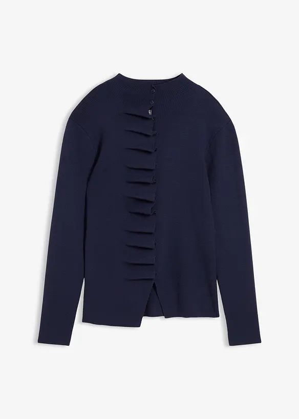 Finstrikket jakke i myk viskosemiks, bonprix