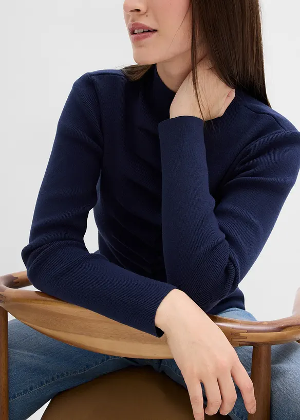 Finstrikket jakke i myk viskosemiks, bonprix