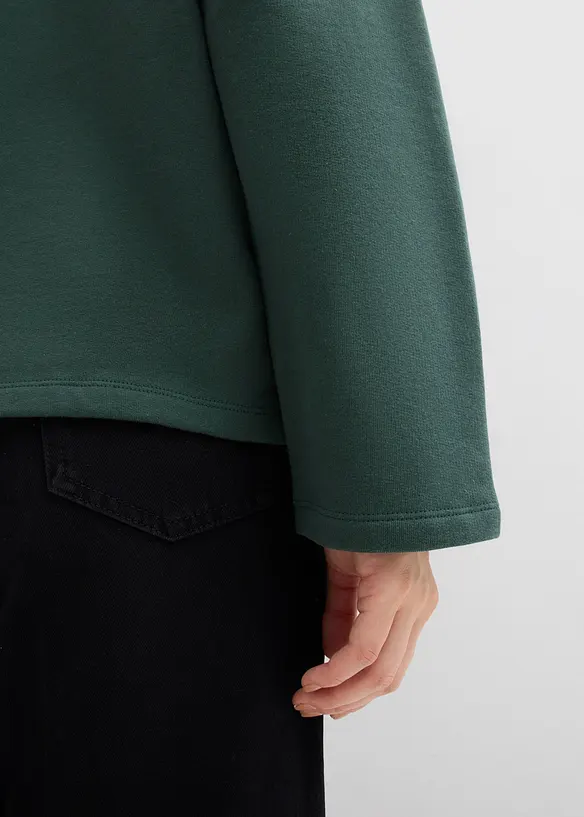 Sweatshirt i &oslash;kologisk bomull med krage, bonprix
