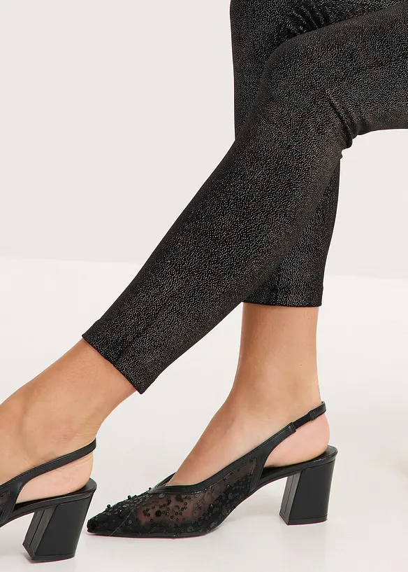 Fløyelsleggings med glitter, bonprix