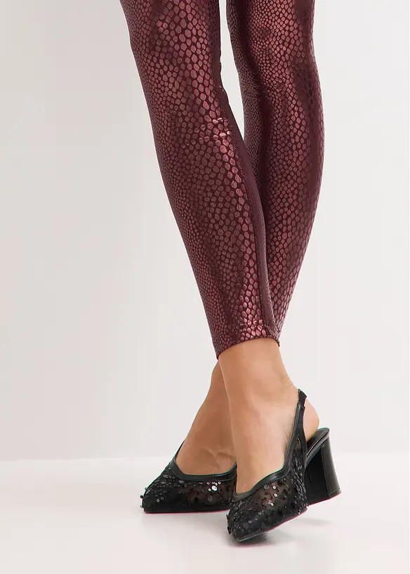 Skimrende leggings i imitert skinn, bonprix