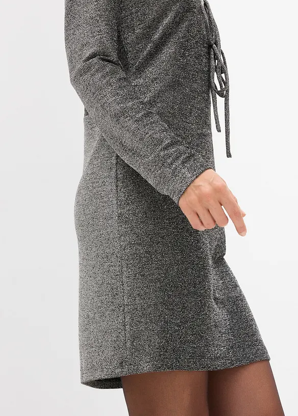 Minikjole i glittermateriale med knytebånd, bonprix