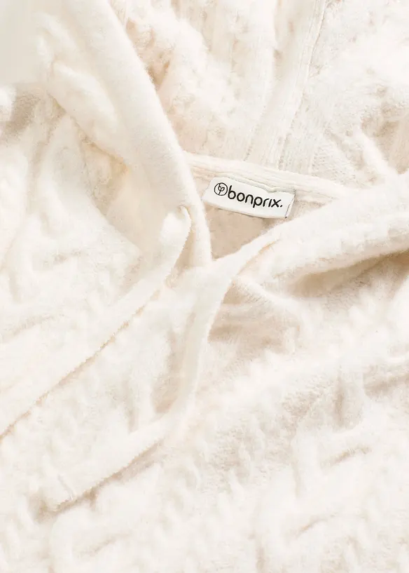 Grovstrikket genser med hette, bonprix