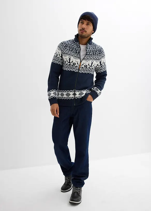 Cardigan med koftemønster, bonprix