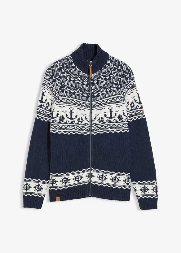 Cardigan med koftemønster, bonprix