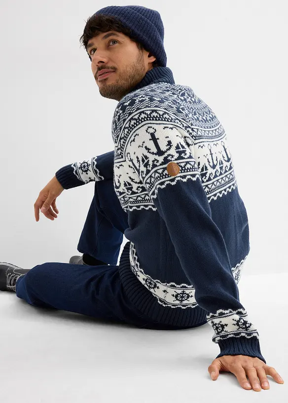 Cardigan med koftemønster, bonprix