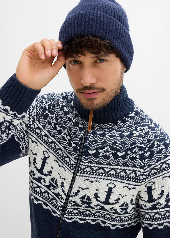 Cardigan med koftemønster, bonprix