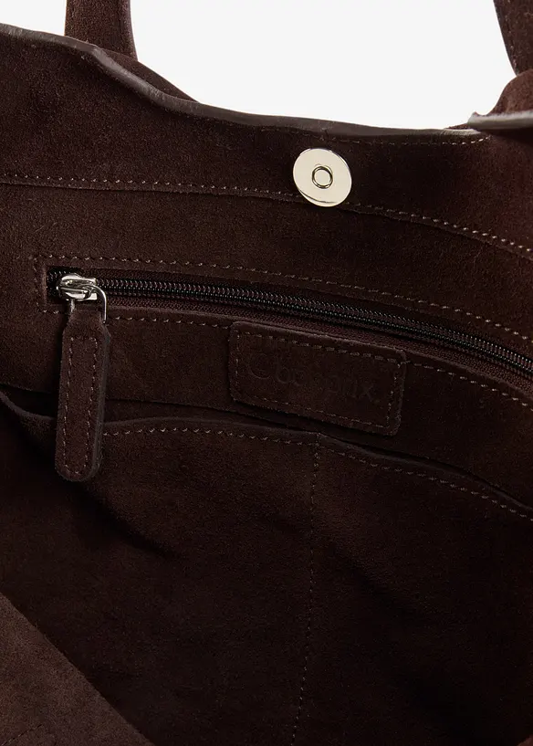Shopper i semsket skinn, bonprix