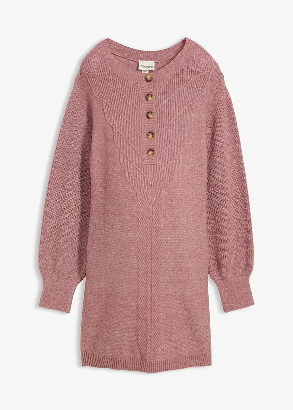 Strikket mammakjole med knappestolpe, bonprix