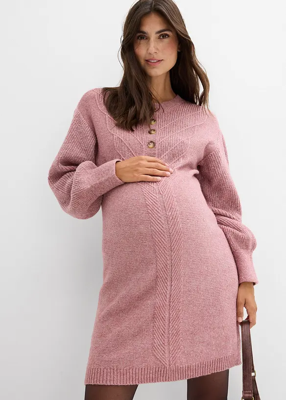Strikket mammakjole med knappestolpe, bonprix