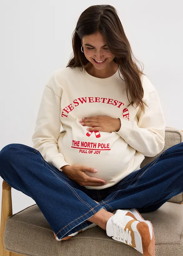 Mamma- og ammesweatshirt av myk økologisk bomull, bonprix