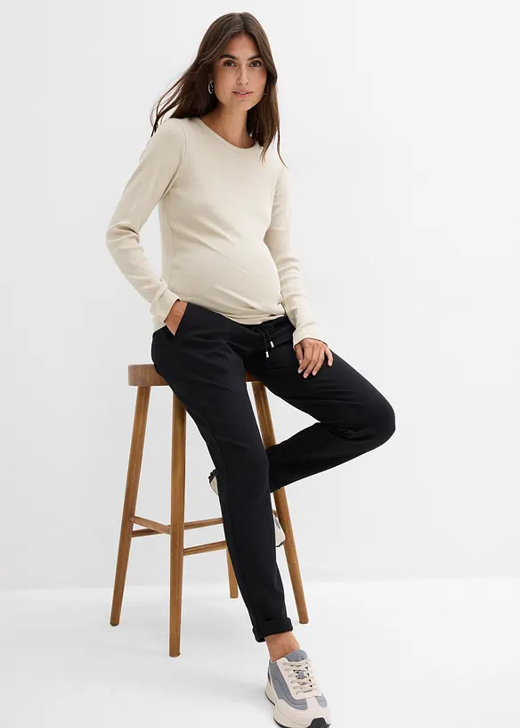 Pull on-mammabukse i Punto di Roma-materiale med elastisk linning, bonprix