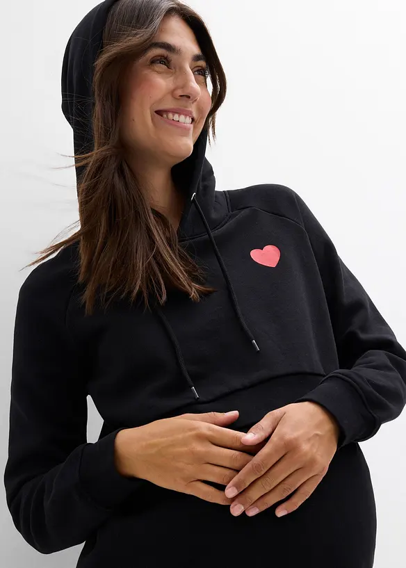 2-i-1-mamma- og ammesweatshirt av økologisk bomull, bonprix