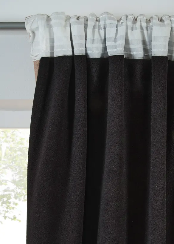 Gardin med polarfleece på baksiden (1-pack), bonprix