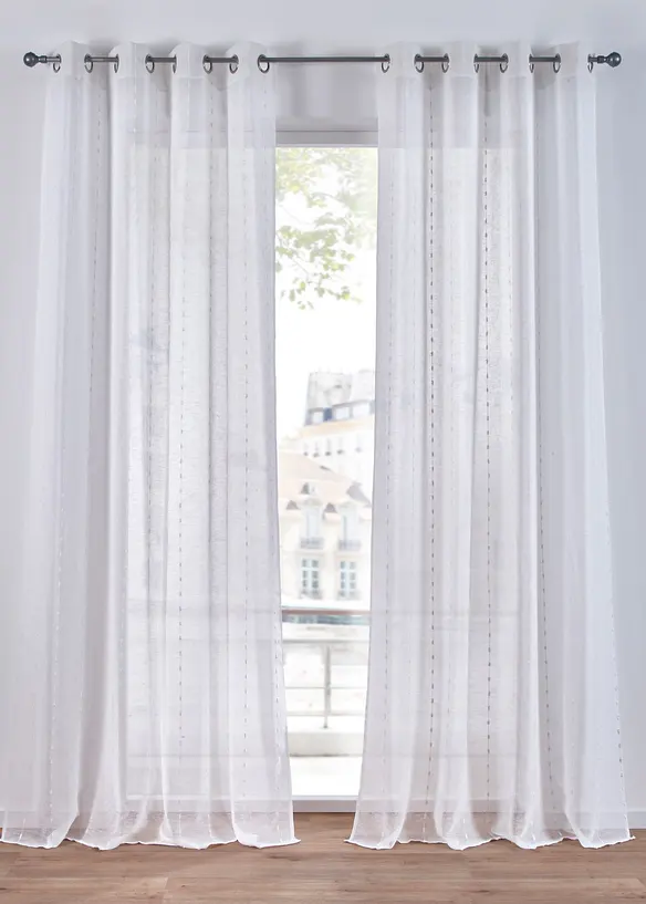 Gardin med vevde striper (1-pack), bonprix