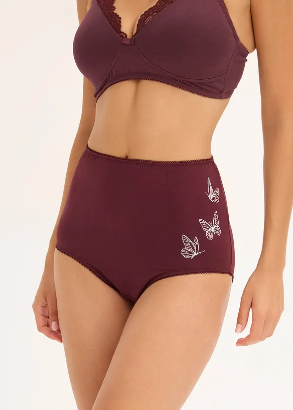 High Waist-truse med økologisk bomull (3-pack), bonprix