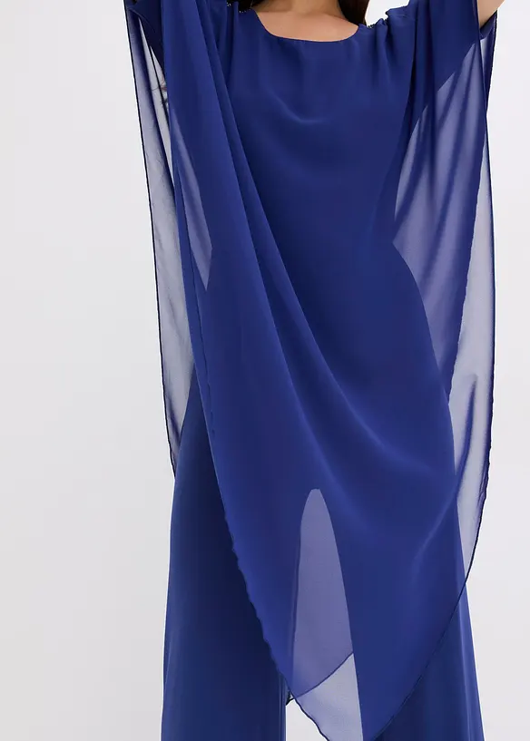 Jumpsuit med cape i lett chiffon, bonprix