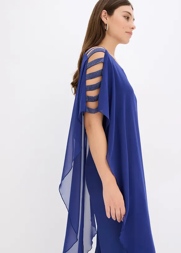Jumpsuit med cape i lett chiffon, bonprix
