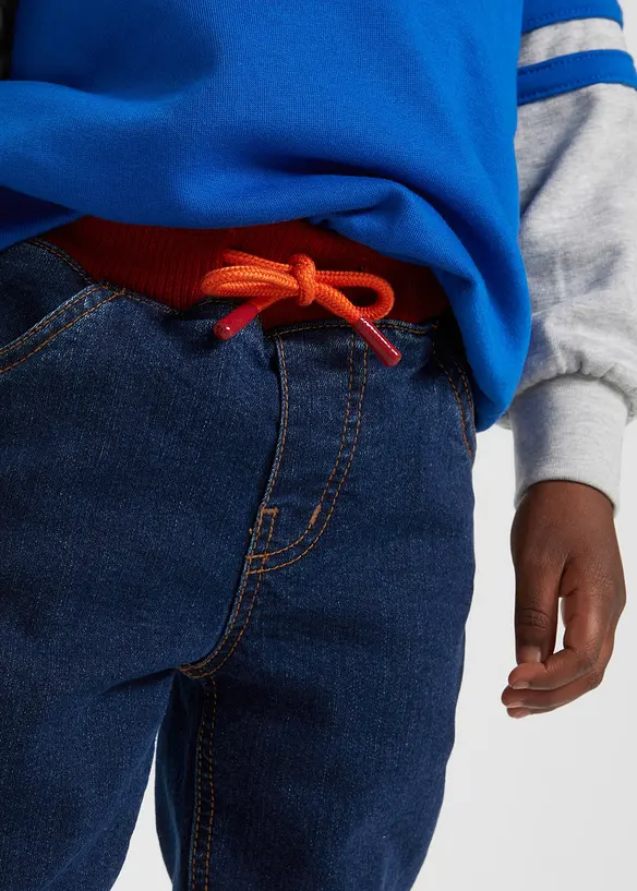 Termojeans med jerseyfôr til gutt, bonprix