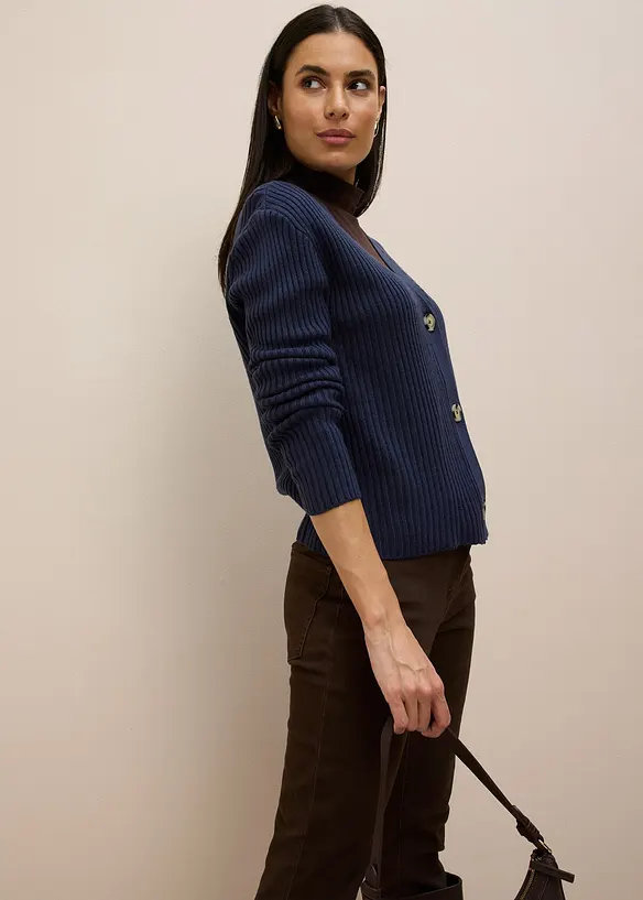 Ribbestrikket cardigan, bonprix