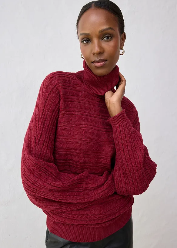 Oversized genser med merinoull, bonprix