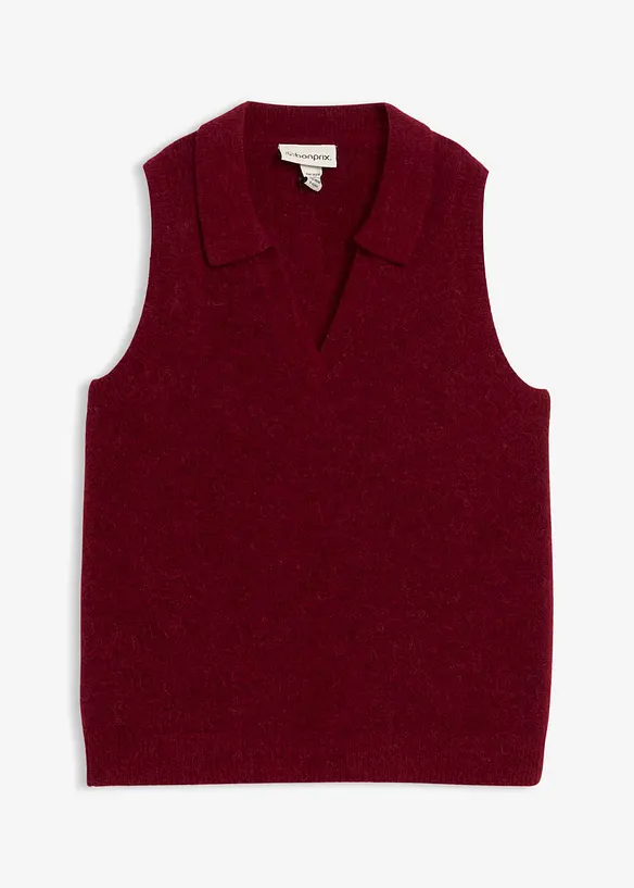 Finstrikket vest med alpakkaull, bonprix