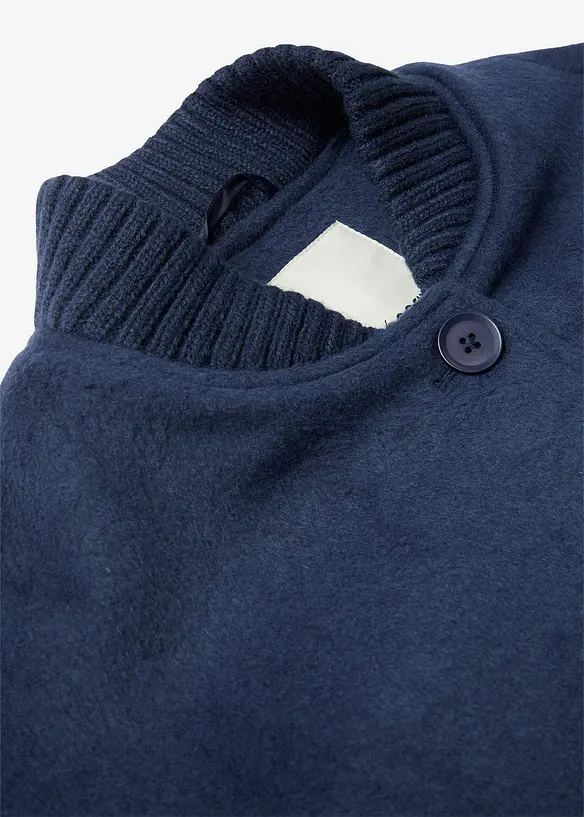 Kåpe med ull og strikket besetning, bonprix