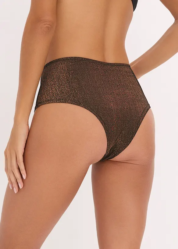 Brazilian-truse med h&oslash;y midje i glittermateriale, bonprix