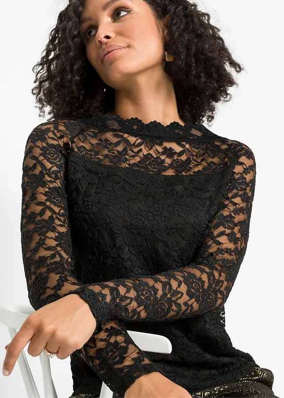 Blondetopp med lange ermer, bonprix