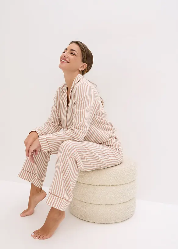 Flanell-pyjamas med gavepose, bonprix