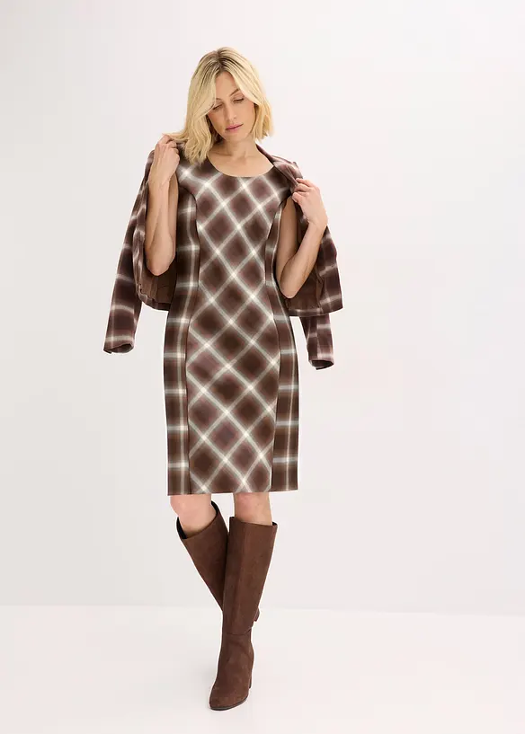Kjole med rutemønster, bonprix