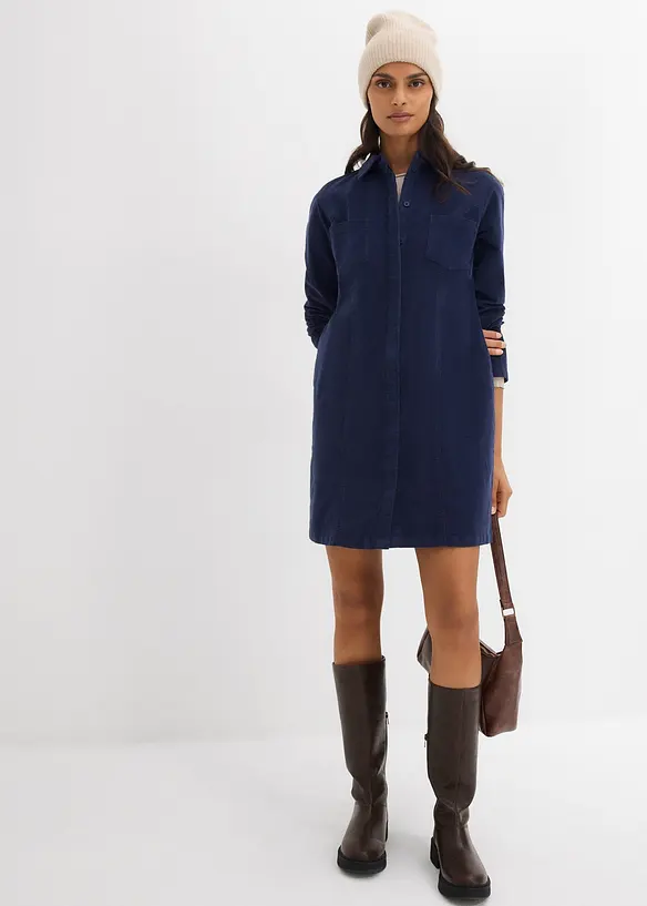 Figurnær kordfløyelskjole, bonprix