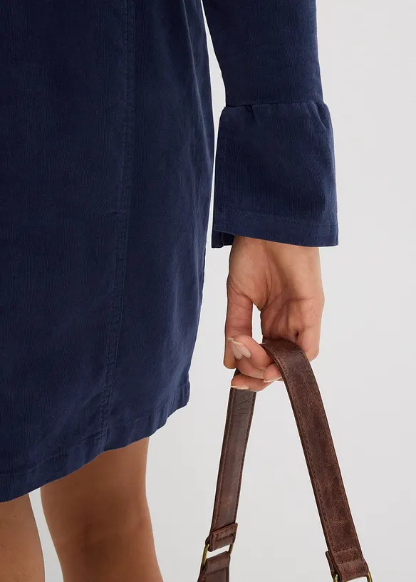 Figurnær kordfløyelskjole, bonprix